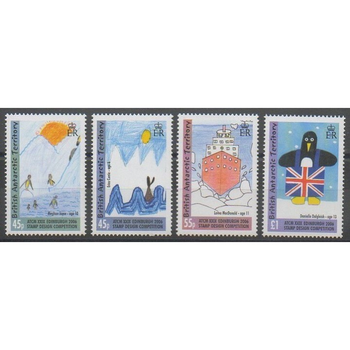 Timbres - Grande-Bretagne - Territoire antarctique - 2006 - No 411/414 - Dessins d'enfants