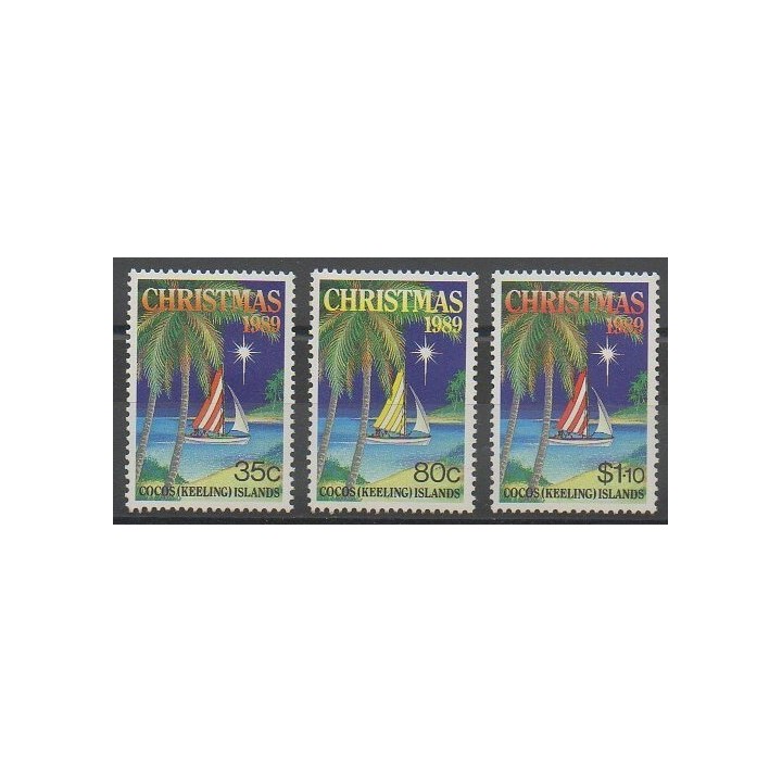Timbres - Cocos (Iles) - 1989 - No 207/209 - Noël