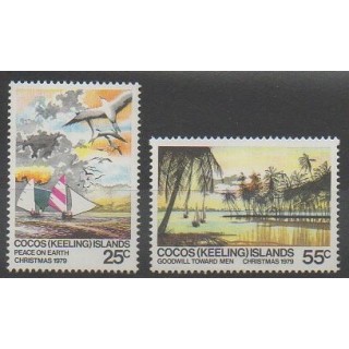 Timbres - Cocos (Iles) - 1979 - No 38/39 - Noël