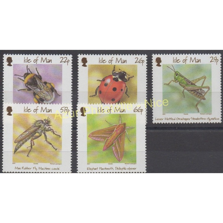Timbres - Thème insectes - Man (Ile de) - 2001 - No 945/949