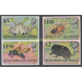 Timbres - Thème insectes - Océan Indien - 1976 - No 86/89