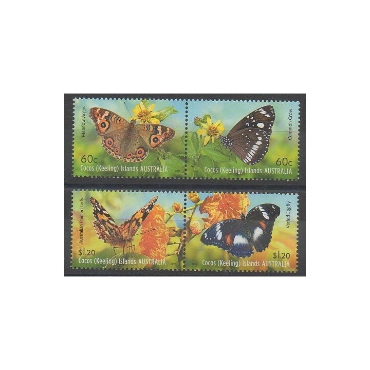 Timbres - Cocos (Iles) - 2012 - No 470/473 - Insectes