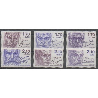 Timbres - France - Poste - 1985 - No 2355/2360 - Célébrités