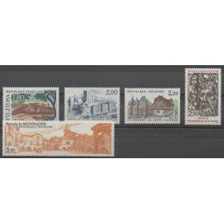 Timbres - France - Poste - 1986 - No 2401/2405 - Sites  - Monuments