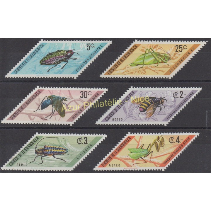 Timbres - Thème insectes - Salvador - 1970 - No 752/754 - PA 246/248