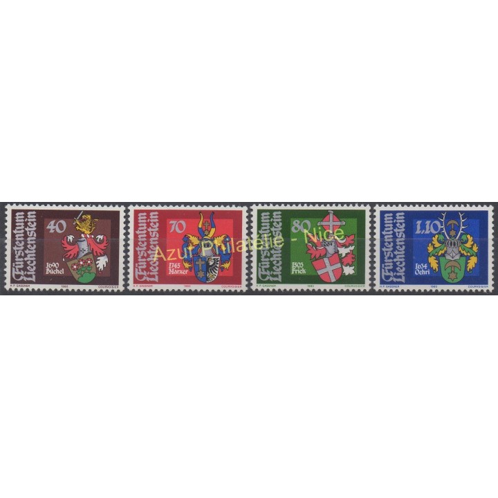 Timbres - Thème armoiries - Liechtenstein - 1980 - No 684/687