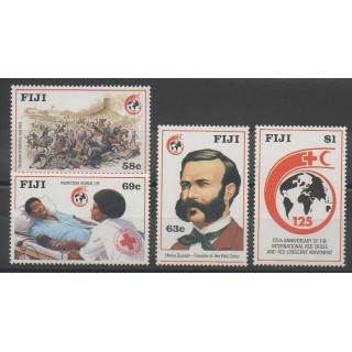 Timbres - Fidji - 1989 - No 595/598 - Santé ou Croix-Rouge