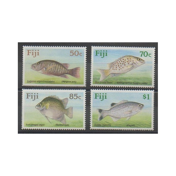 Stamps - Fiji - 1990 - Nb 617/620 - Sea animals