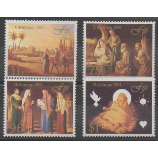Stamps - Fiji - 1991 - Nb 654/657 - Christmas