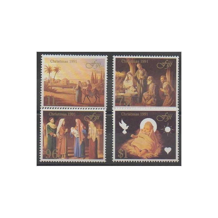 Stamps - Fiji - 1991 - Nb 654/657 - Christmas