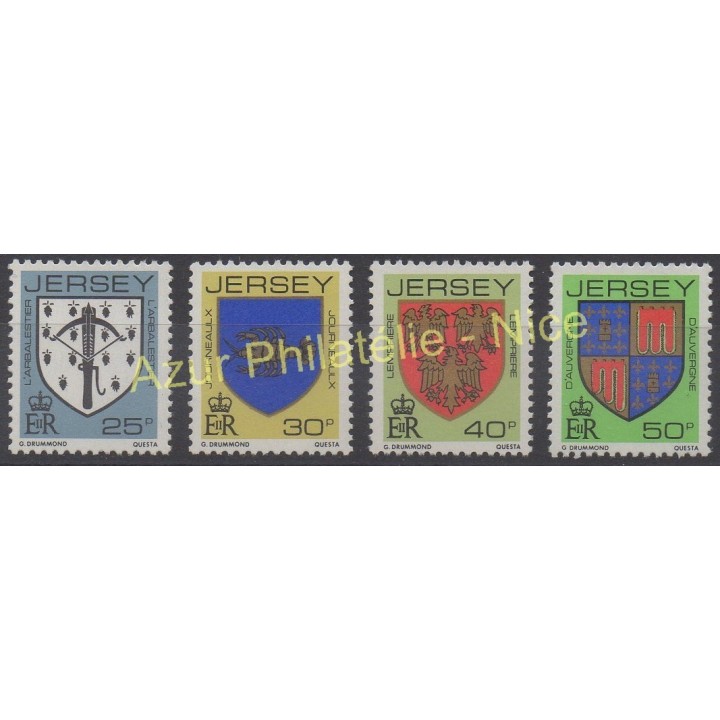 Timbres - Thème armoiries - Jersey - 1982 - No 267/270