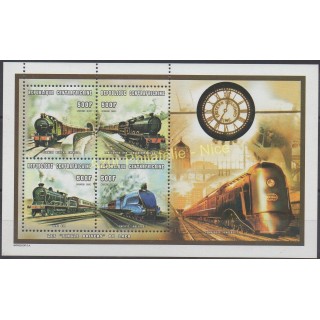 Timbres - Thème trains - Centrafricaine (République) - 1998 - No 1435/1438