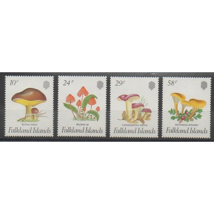 Stamps - Falkland - 1987 - Nb 480/483 - Mushrooms