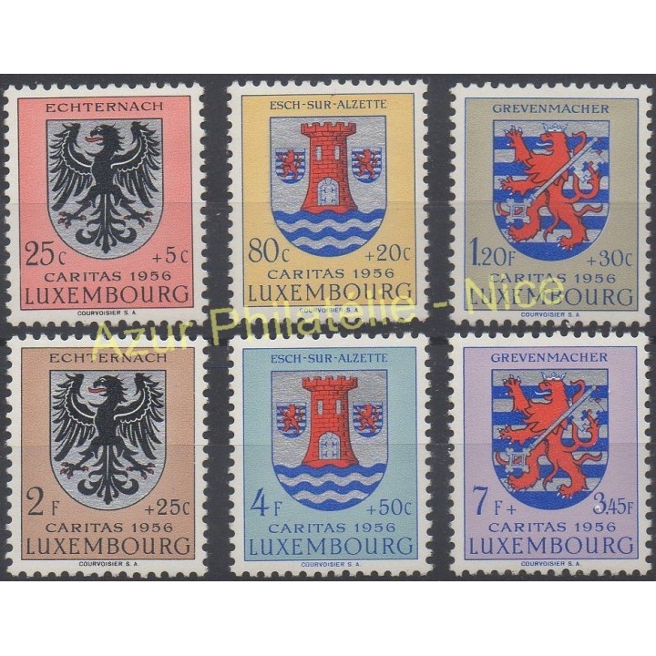 Stamps - Theme arms - Luxembourg - 1956 - Nb 520/525