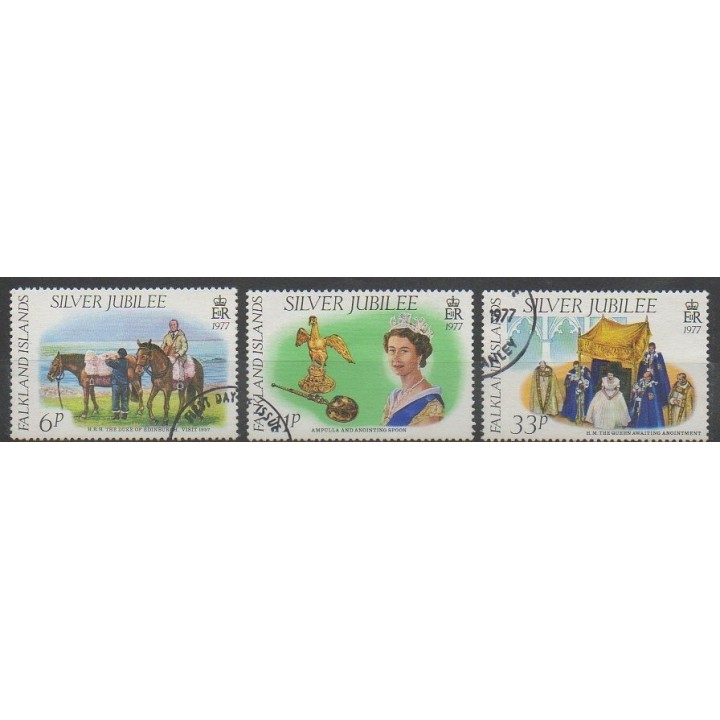Stamps - Falkland - 1977 - Nb 248/250 - Royalty - Used