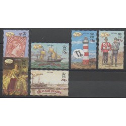 Falkland - 2001 - Nb 793/798 - Boats - Lighthouses - Stamps on stamps