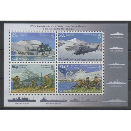 Falkland-Géorgie du Sud et Sandwich du Sud - 2007 - No 428/431 - Hélicoptères - Histoire
