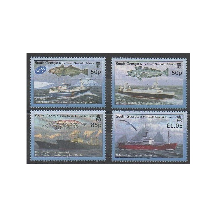 Stamps - Falkland - 2008 - Nb 441/444 - Boats