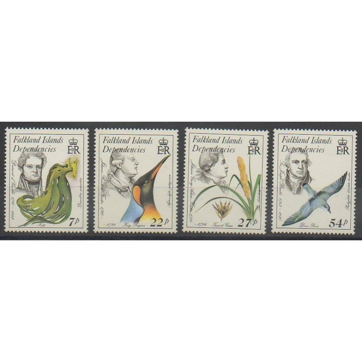 Timbres - Falkland-Géorgie du Sud - 1985 - No 149/152 - Célébrités