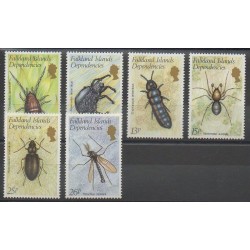 Falkland-Géorgie du Sud - 1982 - No 105/110 - Insectes