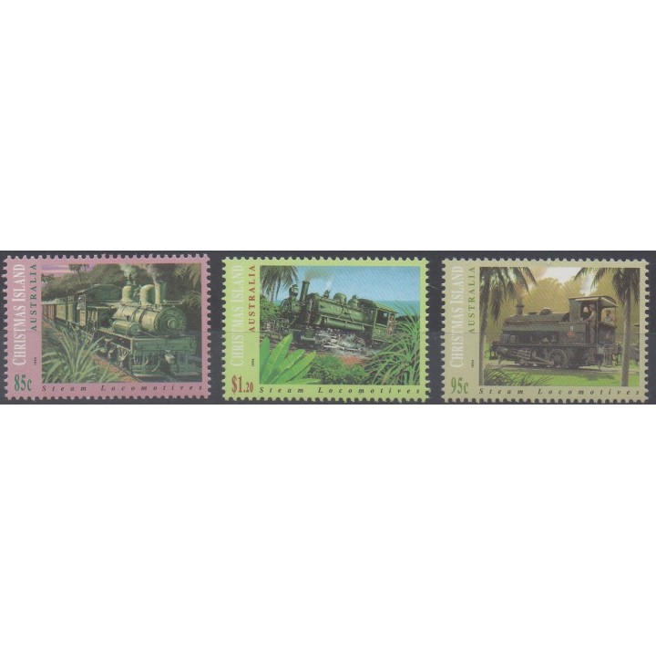 Stamps - Theme trains - Christmas (Island) - 1994 - Nb 402/404