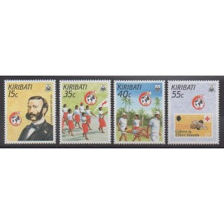 Timbres - Kiribati - 1988 - No 181/184 - Santé ou Croix-Rouge - Timbres sur timbres