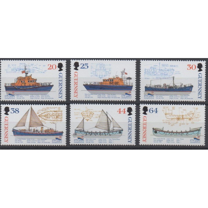 Timbres - Thème bateaux - Guernesey - 1999 - No 812/817