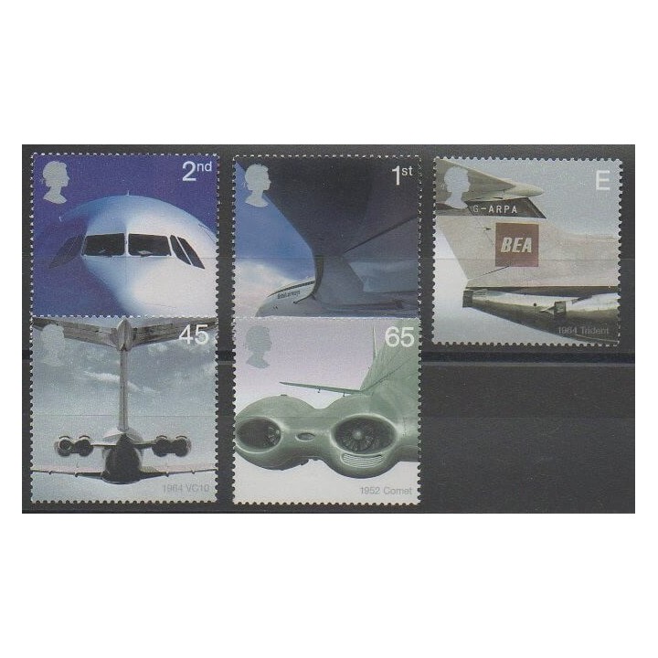 Stamps - Great Britain - 2002 - Nb 2328/2332 - Planes