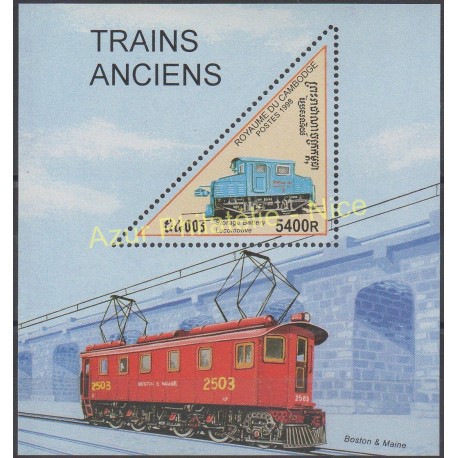 Stamps - Theme trains - Cambodia - 1998 - Nb BF 136