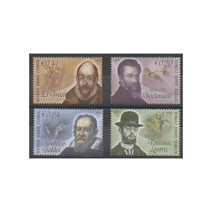 Timbres - Chypre - 2014 - No 1290/1293 - Célébrités