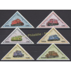 Stamps - Theme trains - Cambodia - 1998 - Nb 1509/1514