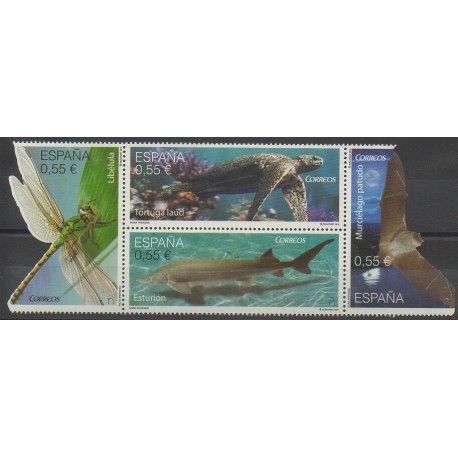 Spain - 2015 - Nb 4697/4700 - Reptils - Insects - Endangered species - WWF