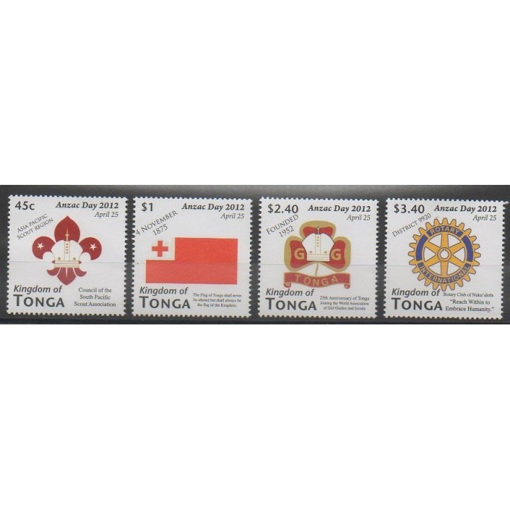Timbres - Tonga - 2012 - No 1290/1293 - Scoutisme - Rotary