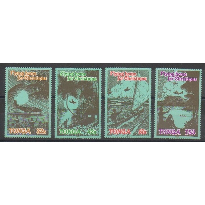 Timbres - Tonga - 1989 - No 755/758 - Noël