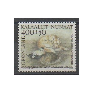Timbres - Groenland - 1990 - No 196 - Chiens