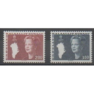 Timbres - Groenland - 1985 - No 143/144 - Royauté - Principauté
