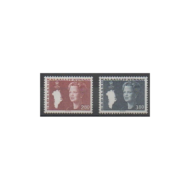Timbres - Groenland - 1985 - No 143/144 - Royauté - Principauté