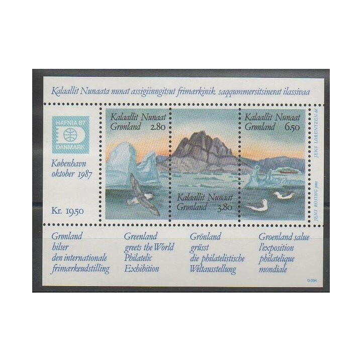 Stamps - Greenland - 1987 - Nb BF1 - Polar - Exhibition