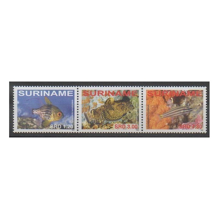 Timbres - Surinam - 2008 - No 1945/1947 - Animaux marins