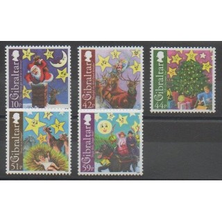 Timbres - Gibraltar - 2008 - No 1303/1307 - Noël