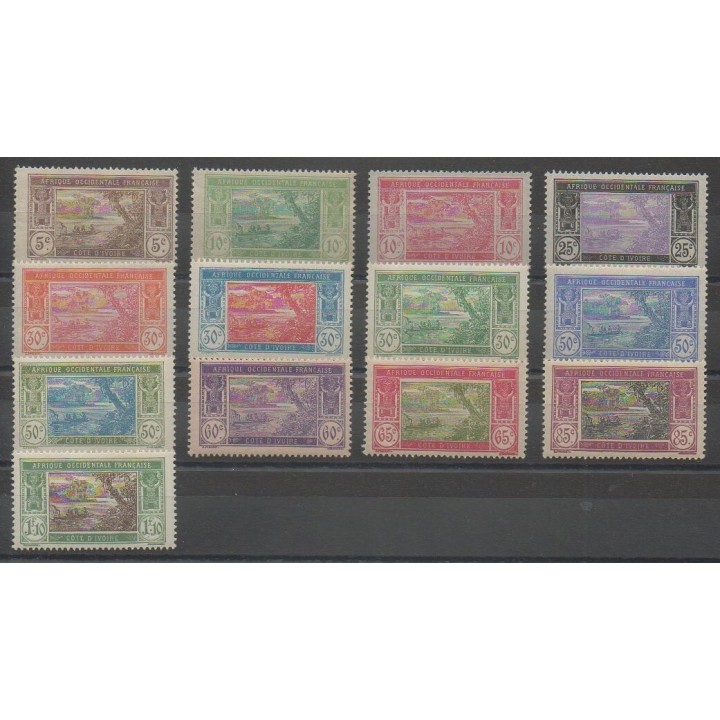 Stamps - Ivory Coast - 1922 - Nb 62/72A - Mint hinged