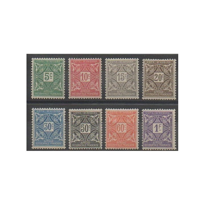 Timbres - Côte dIvoire  - 1915 - No T9/T16 - Neuf avec charnière