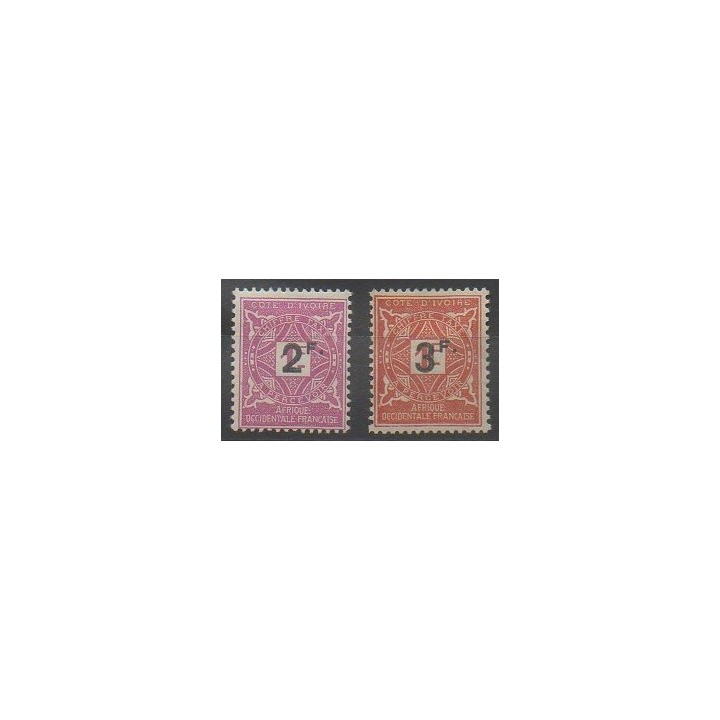 Stamps - Ivory Coast - 1927 - Nb T17/T18 - Mint hinged