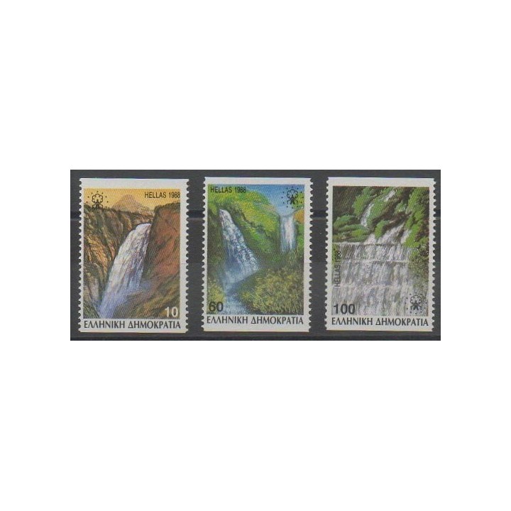 Timbres - Grèce - 1988 - No 1675a/1677a - Sites  - Environnement
