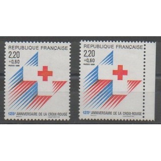 Stamps - France - Poste - 1988 - Nb 2555 - 2555a - Health