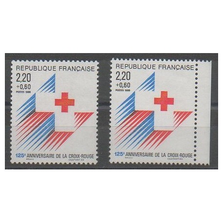 France - Poste - 1988 - No 2555 - 2555a - Santé ou Croix-Rouge