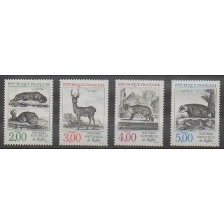 Stamps - France - Poste - 1988 - Nb 2539/2542 - Mamals