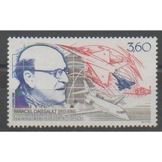 Timbres - France - Poste - 1988 - No 2502 - Célébrités - Aviation