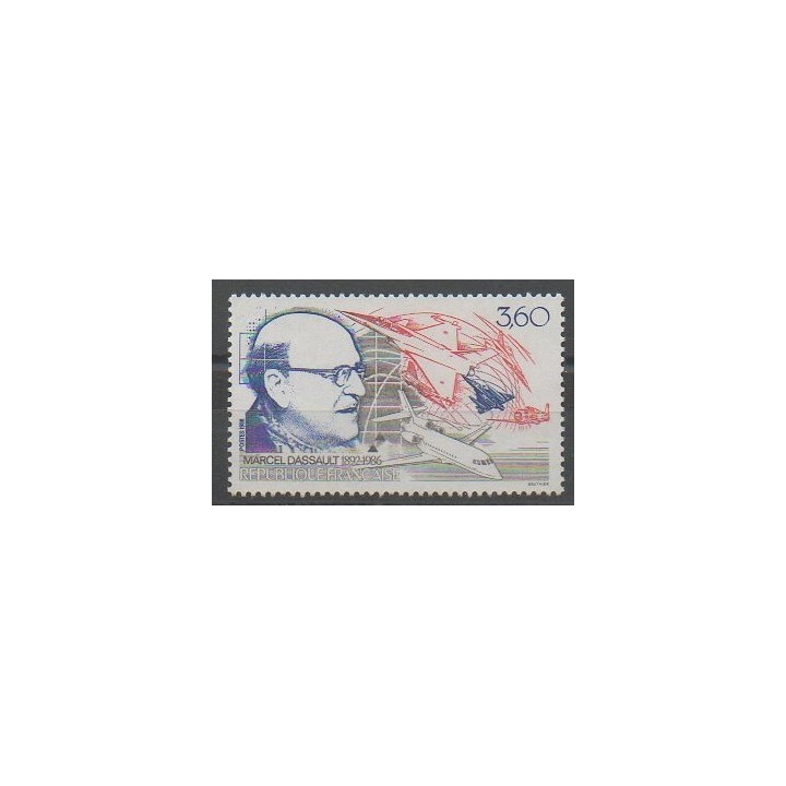 Timbres - France - Poste - 1988 - No 2502 - Célébrités - Aviation