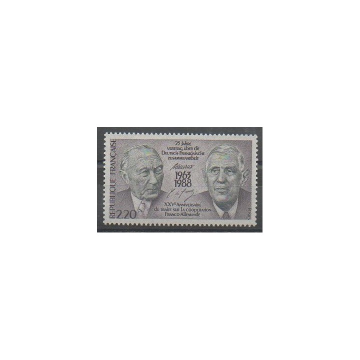 Stamps - France - Poste - 1988 - Nb 2501 - De Gaullle